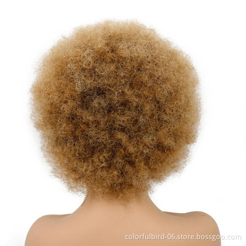 Brazilian glueless T1B/27 kinky afro short curly  top quality  short afro curly wig human hair wigs Mechanism wig